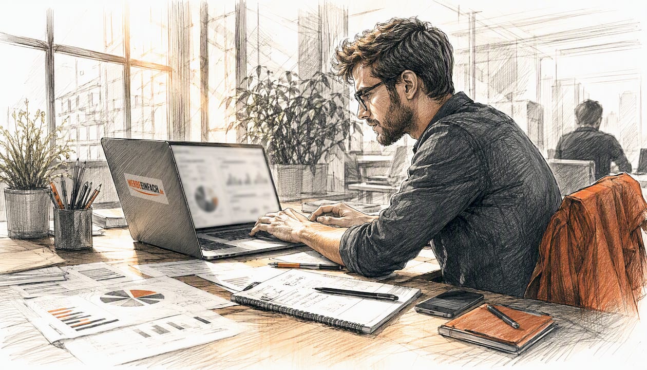 Ein Analyst prüft die CRO-Daten auf seinem Laptop und analysiert die Ergebnisse.