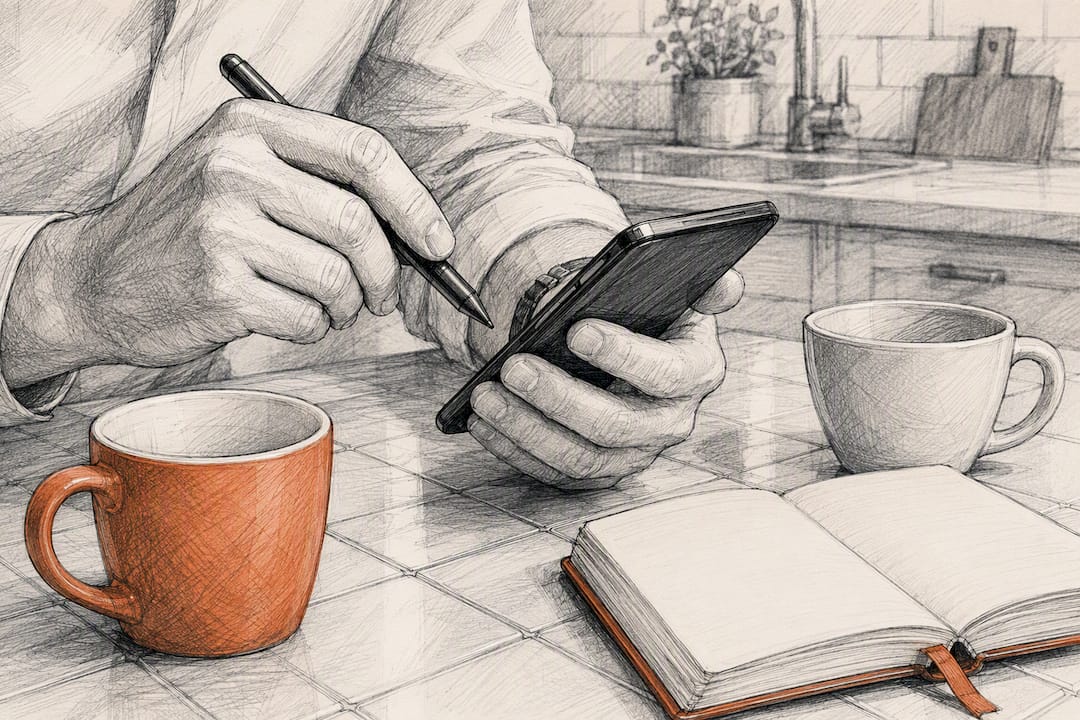 Jemand prüft die Leistungsdaten seines Smartphones direkt am Gerät.