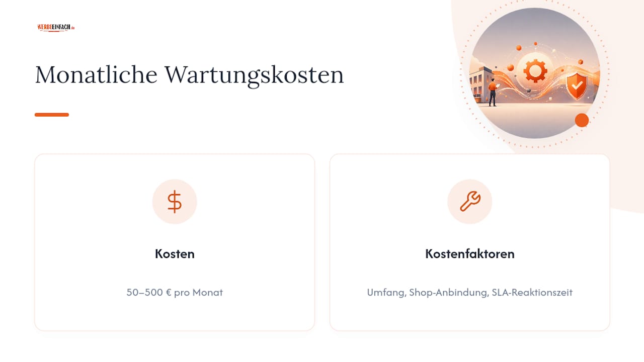 Diagramm mit WordPress-Wartungskosten und Einflussfaktoren