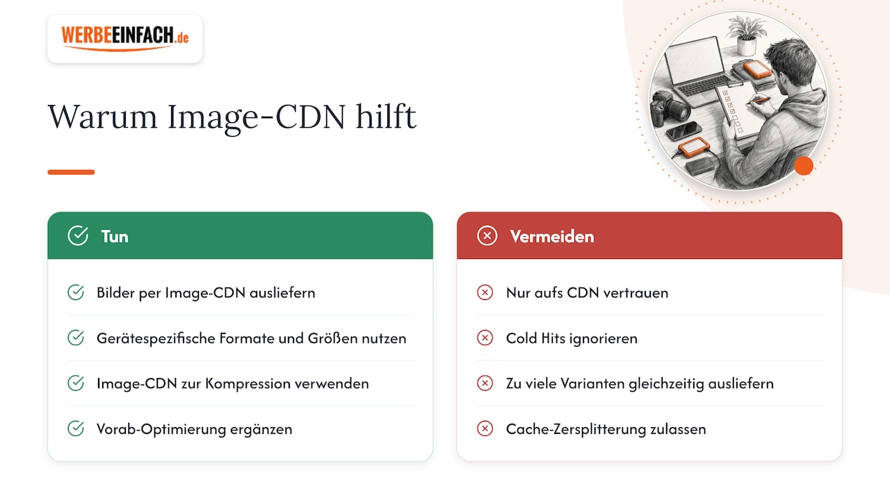 Warum ein Image-CDN WordPress-Bilder beschleunigt — overview diagram