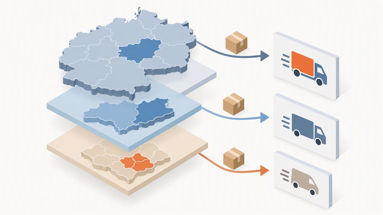 Versandzonen mit geografischer Priorität